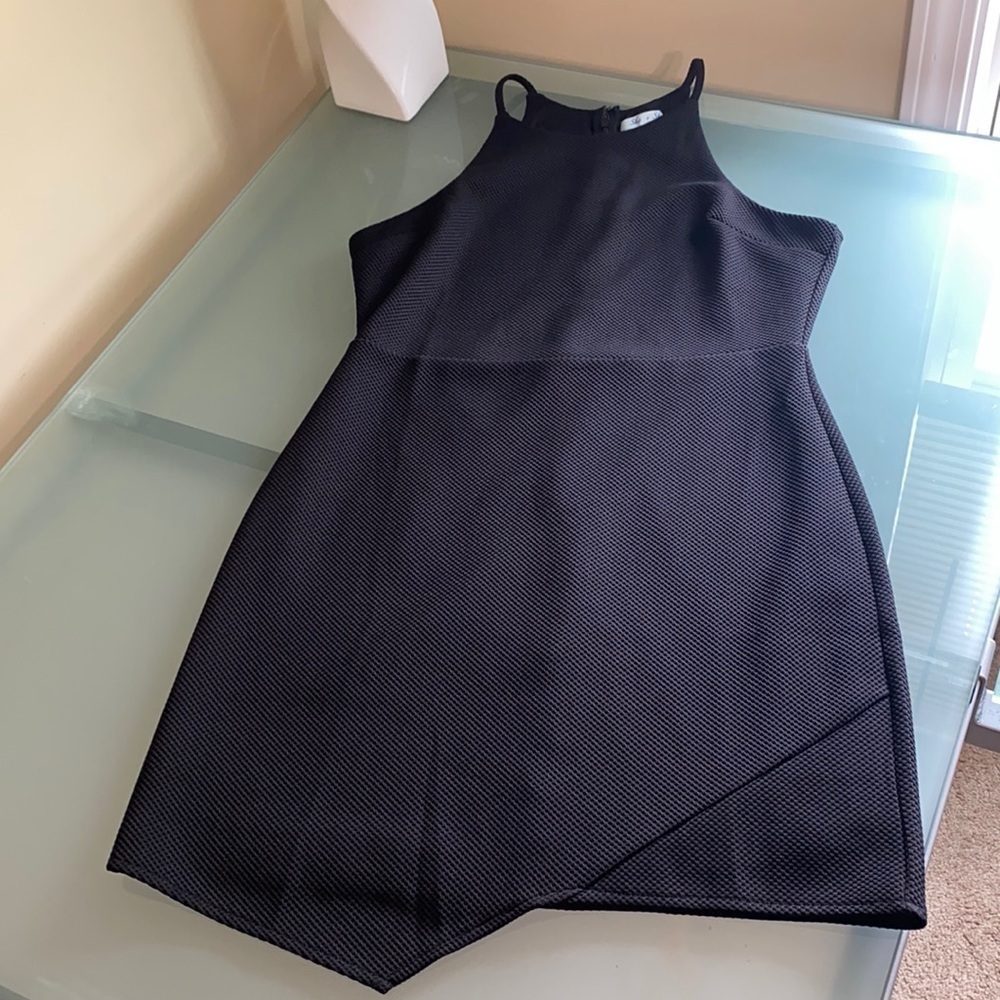 She & Sky Black Dress Tank Dress with Halter Neckline Size L